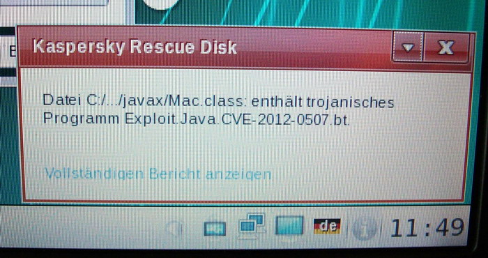 Screenshot Trojaner und Malware