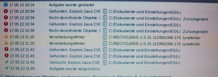Screenshot Trojaner und Malware